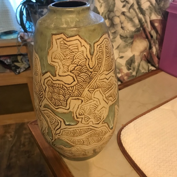 Tenmoku Malaysian pottery vase 9.5” beautiful numbered - Picture 6 of 10